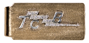Elvis Presley Owned & Used "TCB" and "EP" 14kt Gold and Diamond Money Clip