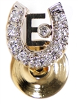 Elvis Presley 1950s Owned & Worn "E" Initial 14kt Gold Diamond Horseshoe Tie Tack Pin