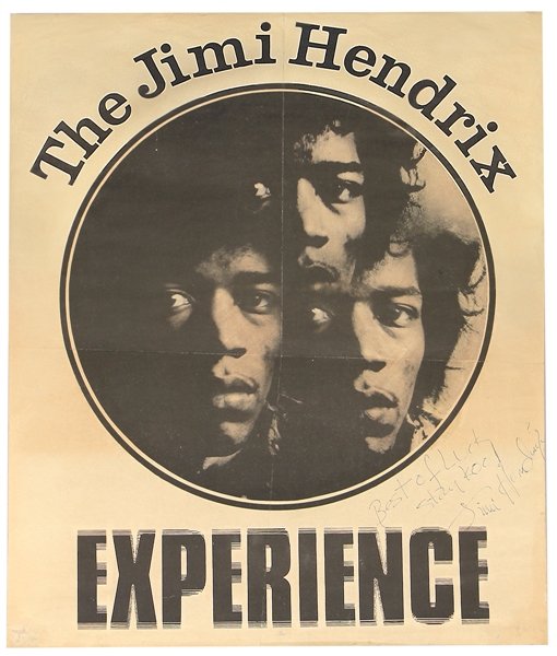 Jimi Hendrix Signed "Jimi Hendrix Experience" Original Promotional Poster Signed At The Hamburg Star Club  (REAL)