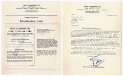 NEMS Enterprises Original 1966 Backstage Pass Creation Documents Signed by Bob Bonis and Tony Barrow