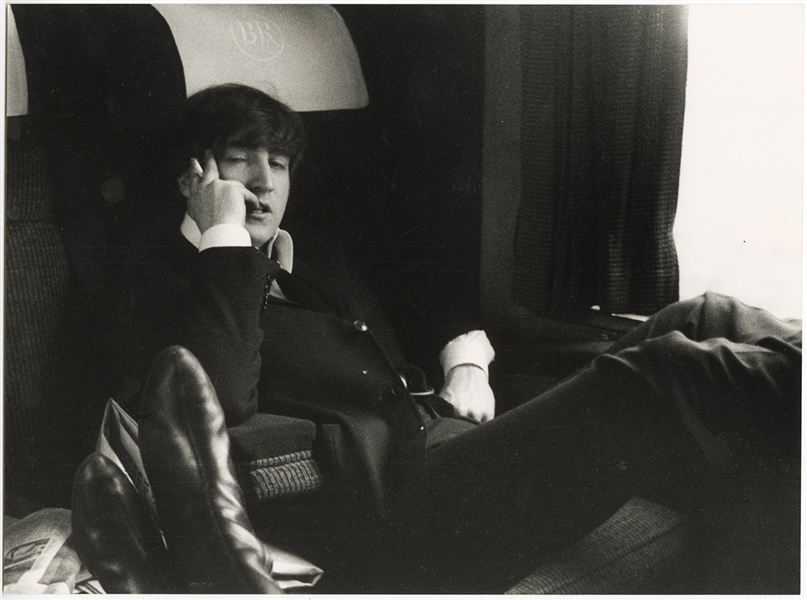 John Lennon Original Astrid Kirchherr Signed "Hard Days Night" Photograph