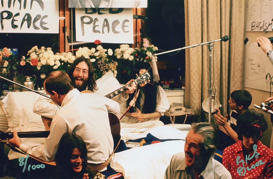 John Lennon & Yoko Ono Original “Bed-In” Limited Edition Photographs Signed by Photographer (4)