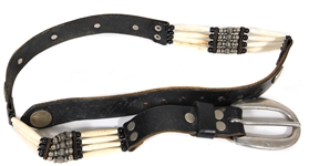 Jimi Hendrix Stage and Personally Worn, Owned Native American Leather Beaded Belt (The Mike Quashie Jimi Hendrix Collection)