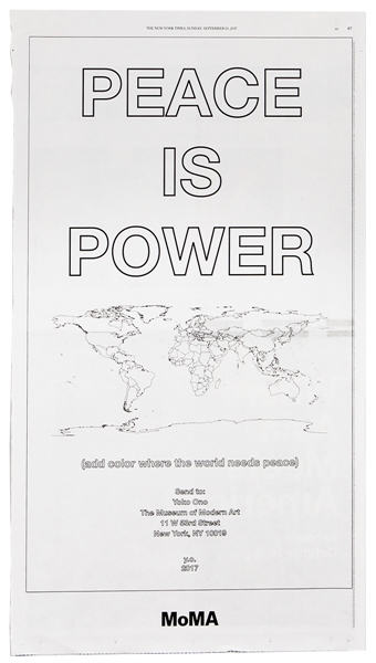 John Lennon & Yoko Ono "War Is Over! If You Want It!" Original Vintage Promotional Newsprint Poster Archive