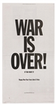 John Lennon & Yoko Ono War Is Over! If You Want It! Original Vintage Promotional Newsprint Poster Archive
