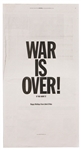 John Lennon & Yoko Ono War Is Over! If You Want It! Original Vintage Promotional Newsprint Poster Archive