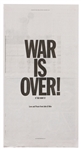 John Lennon & Yoko Ono War Is Over! If You Want It! Original Vintage Promotional Newsprint Poster Archive