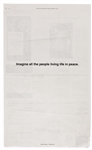 John Lennon & Yoko Ono War Is Over! If You Want It! Original Vintage Promotional Newsprint Poster Archive