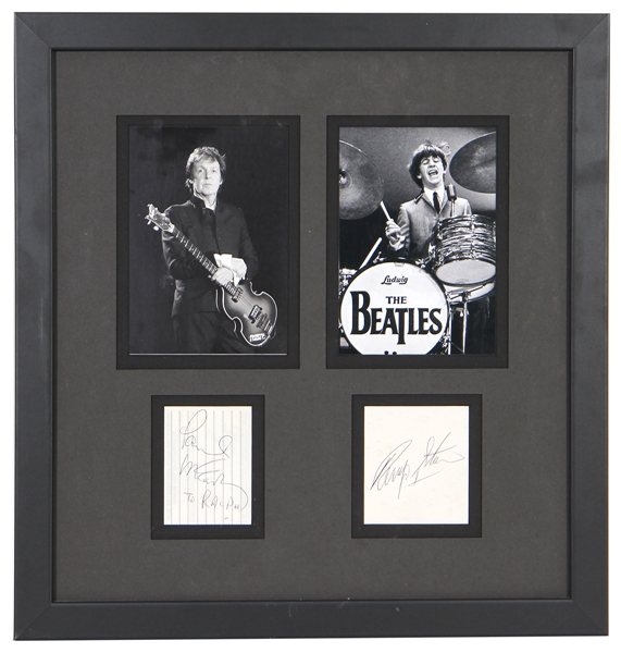 The Beatles Paul McCartney and Ringo Starr Signature Display