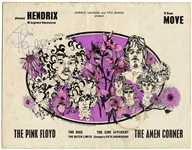 Jimi Hendrix Signed 1967 Tour Program with Pink Floyd (JSA & REAL)