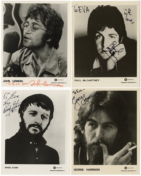 The Beatles Only Known Signed Set of 4 Apple Records Promotional Photographs (Caiazzo)