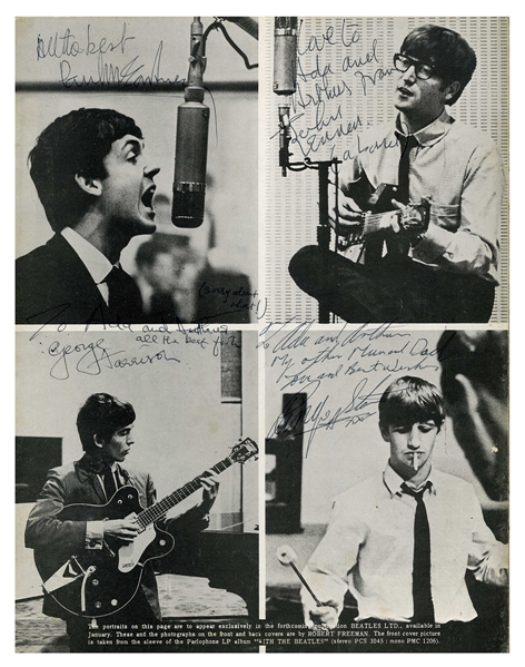 The Beatles And Others Autographed 1963/1964 Christmas Show Programme with Incredible Inscriptions (Tracks UK & Caiazzo Guaranteed)