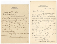 Alfred Wordsworth Thompson Handwritten Signed Letters (2) (JSA)