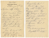 Elizabeth Custer (General Custers Wife) Handwritten Signed Letter