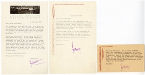 August Derleth Signed Letter & Notecard (1st Publisher of H.P. Lovecraft)