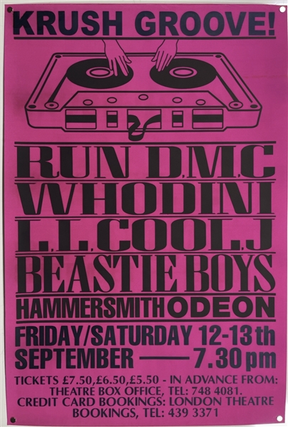 Beastie Boys 1986 Incredibly Rare Never Before Seen Odeon London Concert Poster