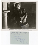 Peter Cushing Signed Photograph and Note Page    