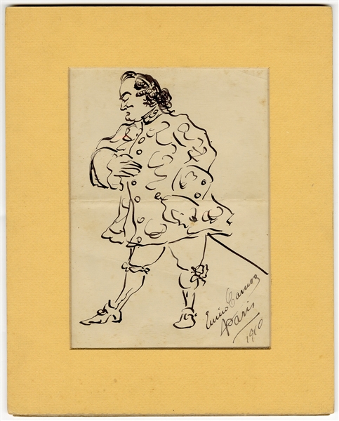 Enrico Caruso Signed Sketch            