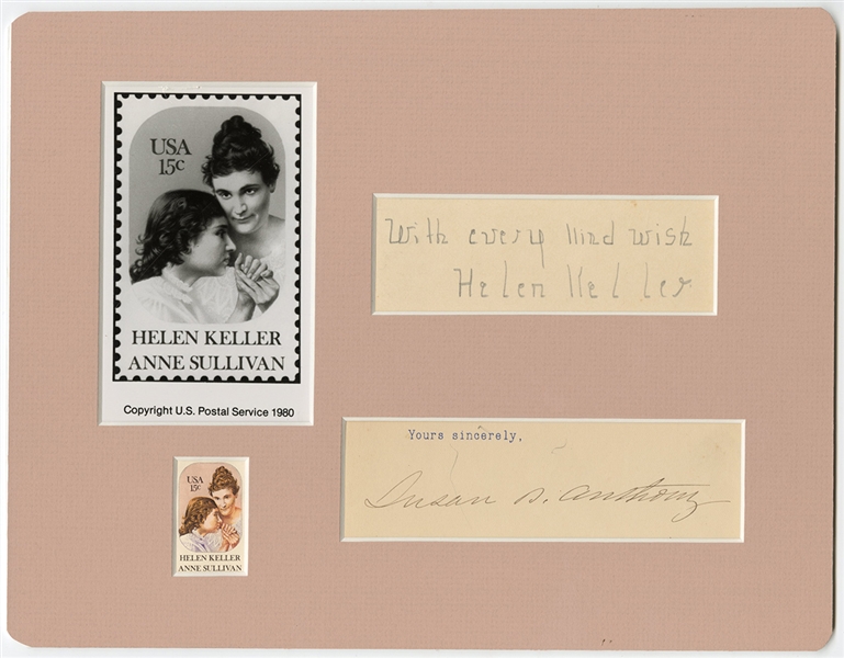 Susan B. Anthony & Helen Keller Signature Cuts         