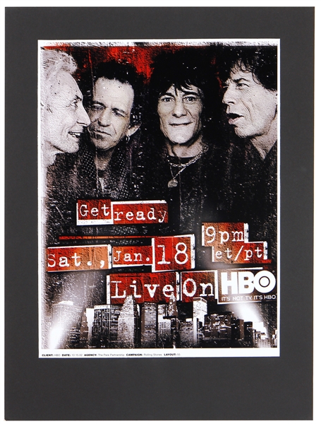The Rolling Stones Incredibly Rare 2002 HBO Concert Poster (One-of-a-Kind)