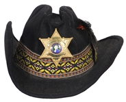 Bo Diddley Personally Owned and Worn Cowboy Hat with Sheriffs Badge