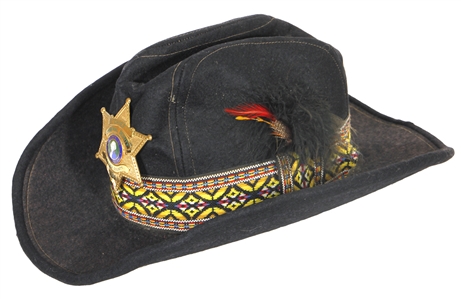 Bo Diddley Personally Owned and Worn Cowboy Hat with Sheriff's Badge