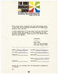 James Brown Original Vintage Mike Douglas Show Contract Letter