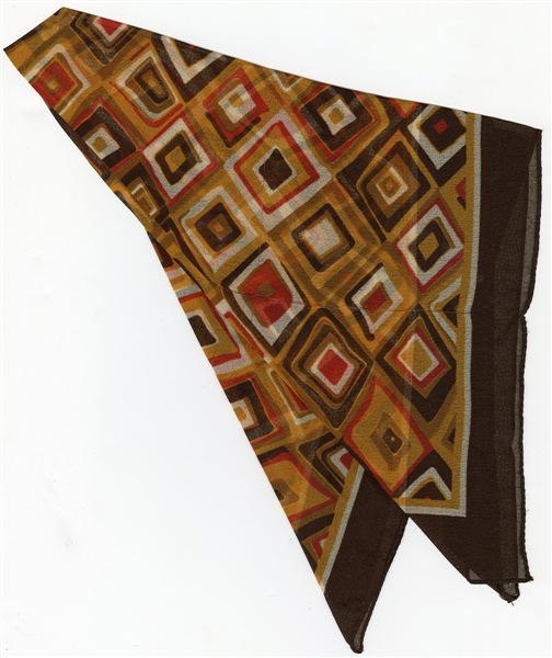 James Brown Owned and Worn Brown Patterned Scarf