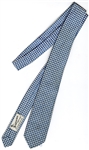 James Brown Owned and Stage Worn Blue and White Diamond Check Necktie