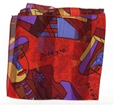 James Brown Owned and Worn Colorful Picasso Print Scarf
