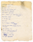 Slash Handwritten “Tidus Sloan” Setlist (REAL)