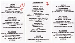 Prince Original Hotel Demand Sheet as “Mr. Bravestrong”, Stage Plans (2) and Stage Used Setlists (9)