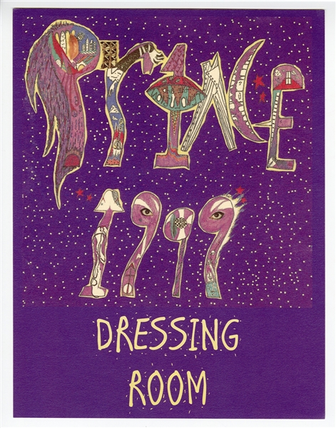 Prince 1999 Original Dressing Room Sign & Stationery for Prince’s Company