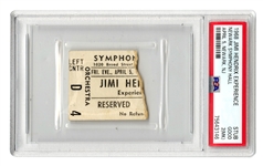 1968 Jimi Hendrix Experience 4/5/1968 Symphony Hall Concert Ticket Stub (PSA/DNA Encapsulated 2)