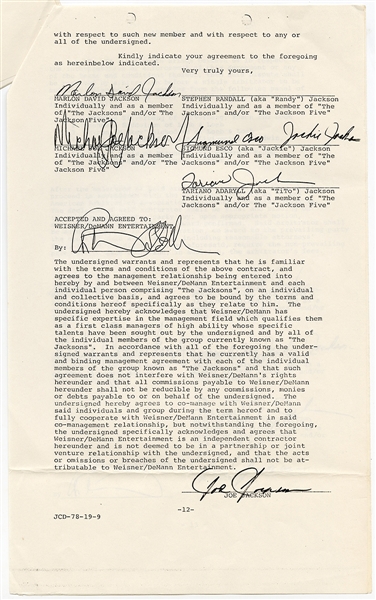 Jacksons/Jackson 5 1978 Agreement for Management (Copy)