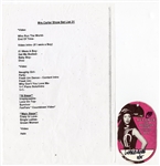 Beyonce "The Mrs. Carter World Tour 2013" Concert Used Set List and Working Backstage Pass