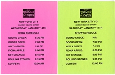 Rolling Stones "Bridges To Babylon Tour" Original Madison Square Garden Show Schedules