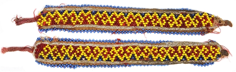 Rolling Stones Brian Jones Owned & Worn Handmade Colorfully Beaded Armbands From the Jones Family
