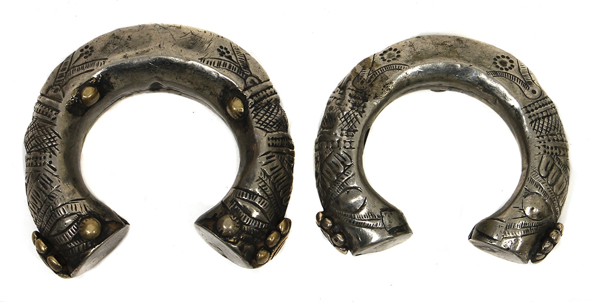 Jimi Hendrix Owned & Worn Silver Metal Indian Cuff Bracelets (2) 
