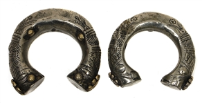 Jimi Hendrix Owned & Worn Silver Metal Indian Cuff Bracelets (2) 