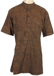 George Harrison Owned & Worn Brown Hand-Loomed Khadi Cloth Short-Sleeved Indian Kurta Top