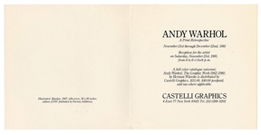 Andy Warhol “Marylin Monroe” 1981 Castelli Graphics Invitation