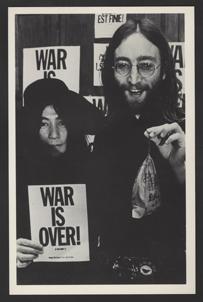 John Lennon & Yoko Ono Apple Records "War Is Over! If You Want It" Original Promotional Photo Card