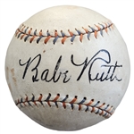 Babe Ruth Single-Signed Baseball Incredible Autograph (PSA/DNA & JSA)