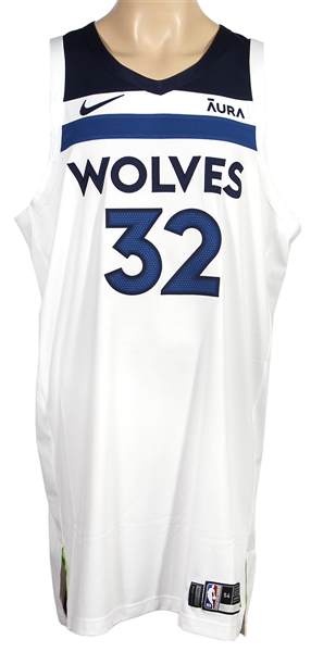 Karl-Anthony Towns 2023-24 Game-Used & Signed Timberwolves Home Jersey (Jason Terry Collection) (RGU)