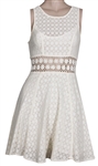 Taylor Swift  Worn Beautiful Off-White Sleeveless Short Crochet Dress