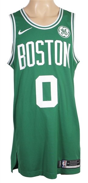 Jayson Tatum 2018-19 Game-Used & Signed Boston Celtics Road Jersey (RGU, JSA & Jason Terry Collection))