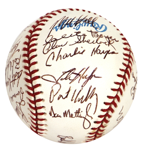 1992 New York Yankees Team Signed Baseball (25 Signatures)