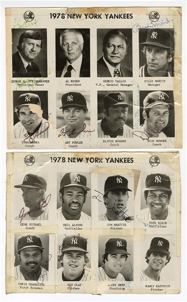 1978 New York Yankees Signed Photograph Collection w/ Thurman Munson (28) (JSA)