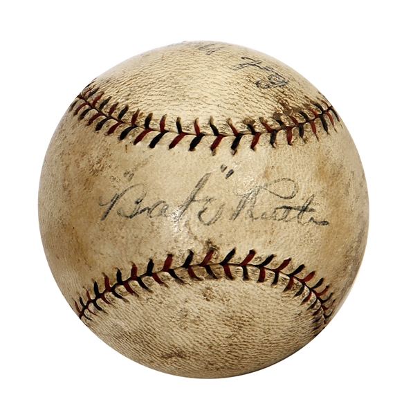 Babe Ruth Signed 10/21/1924 Home Run Barnstorming Baseball (Beckett & MEARS)